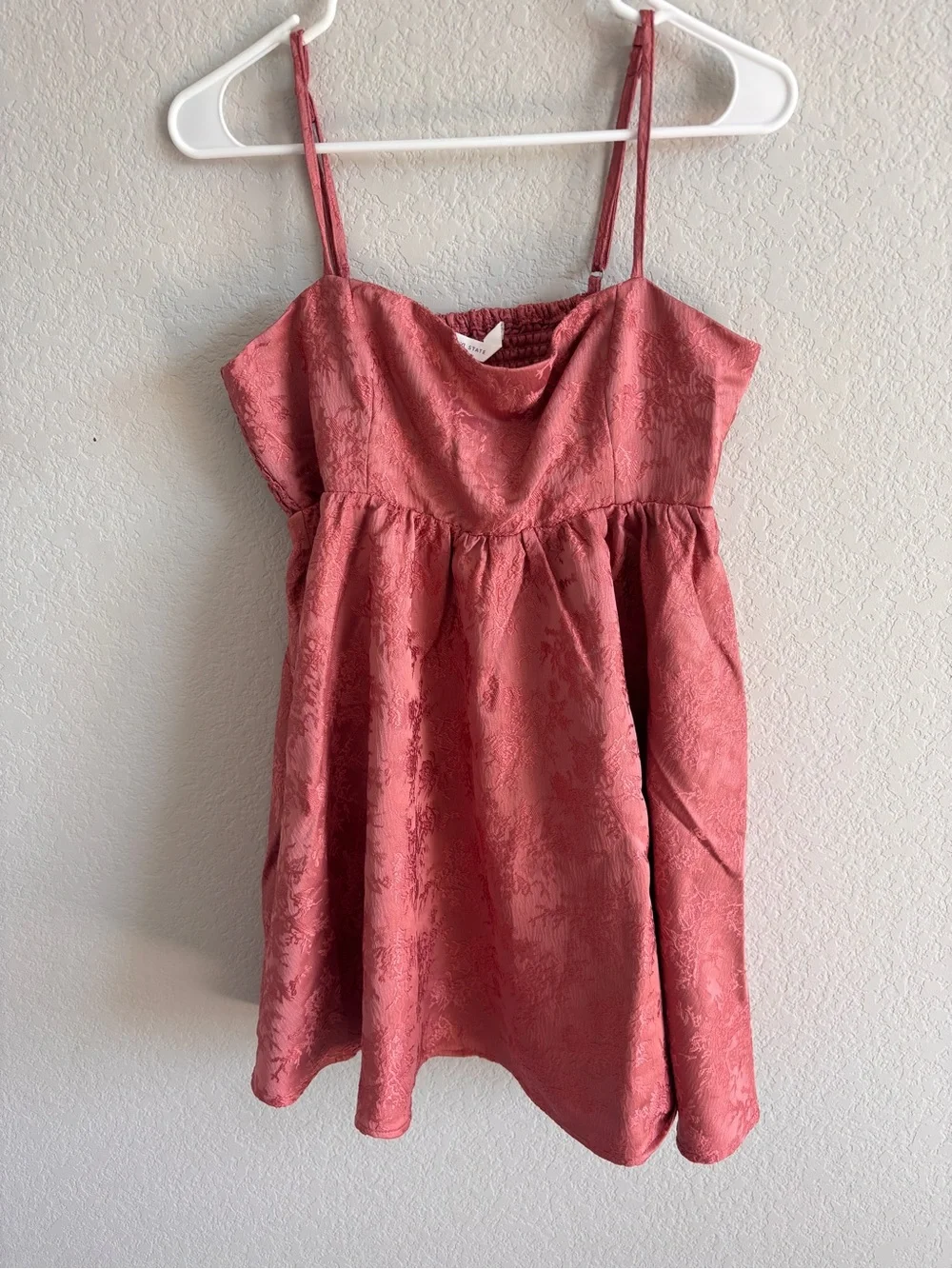 NWOT Altar'd State Rose Pink Textured Lace Midi Dress